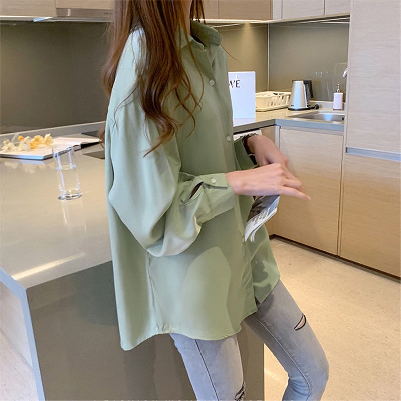 Áo Sơ Mi Trắng Tay Dài Vải Voan Dáng Rộng Kiểu Tay Bồng Hồng Kông Thời Trang Cho Nữ Hàng Loại 1 Chất Đẹp