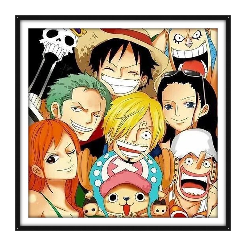 Bộ tranh đính đá 5D họa tiết hoạt hình One Piece độc đáo DIY 30x30cm