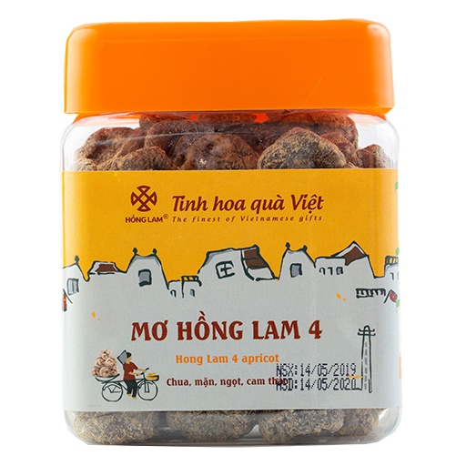 Xí muội Mơ Hồng Lam 4 - Là ô mai tách hạt, sản phẩm thuộc dòng cao cấp Hồng Lam, ô mai có vị chua ngọt cam thảo