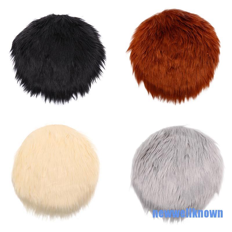 [newwellknown 0610] Solid Color Warm Wool Round Cushion Stool Pad Thickening Dining Chair Cushion