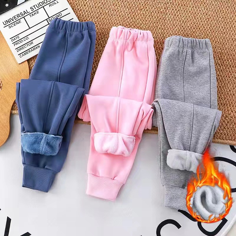 Quần nỉ bé trai bé gái, quần giữ nhiệt cho bé chất nỉ dày dặn có lót lông giữ ấm cho bé mùa đông QD8