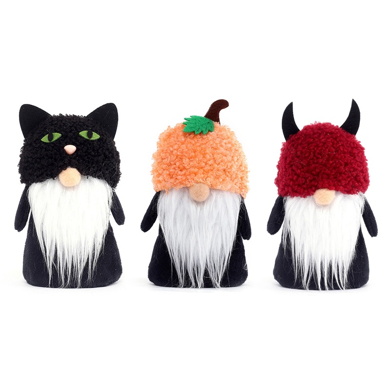 Phụ Kiện Khay Trang Trí Halloween Hình Chú Mèo Đen Đội Mũ Elf Dwarf
