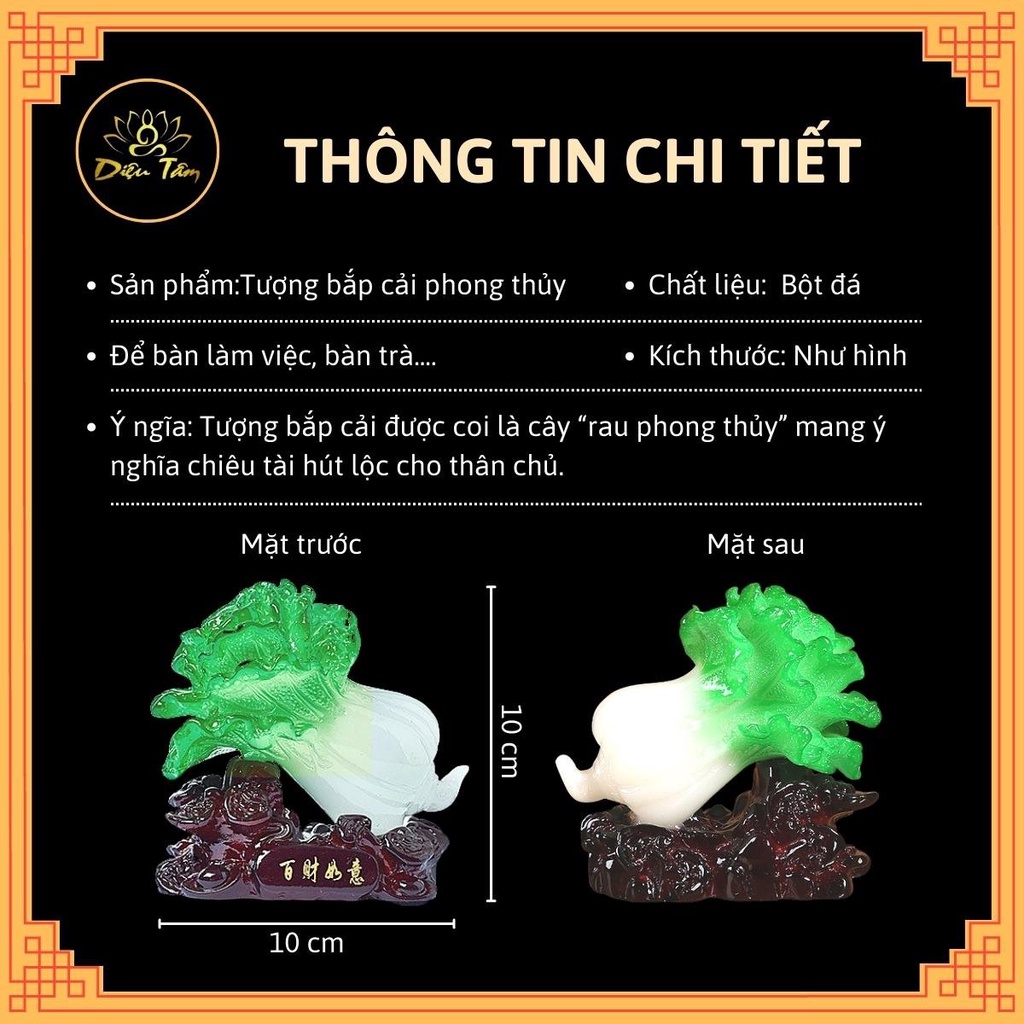 Bắp cải phong thủy đồ phong thủy chiêu tài hút lộc trang trí nhà cửa, bàn làm việc Diệu Tâm