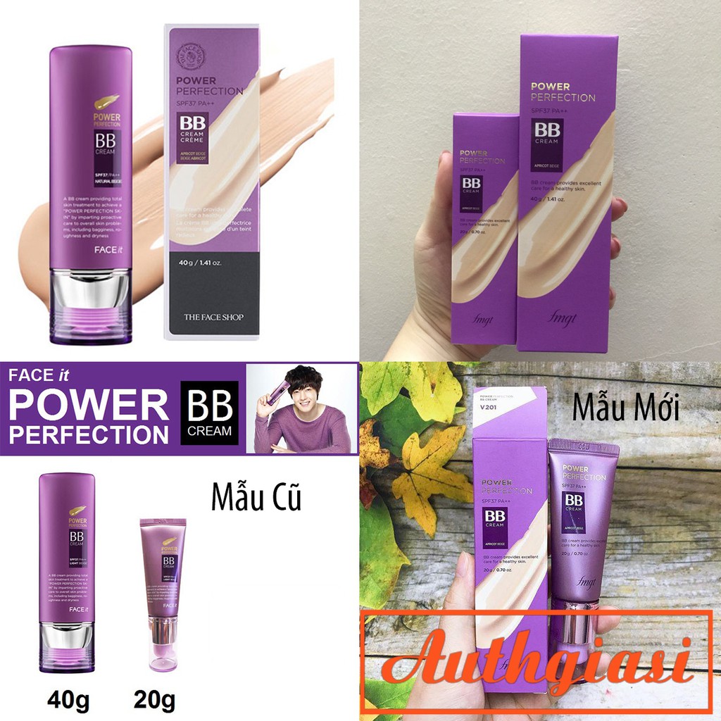 Kem nền đa năng The Face Shop BB Cream Face it Power Perfection BB tím TFS fmgt 20-40g | BigBuy360 - bigbuy360.vn