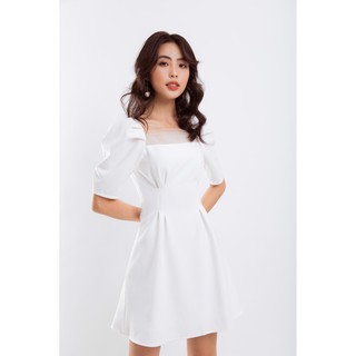 ĐẦM XẾP EO CỔ VUÔNG CÁCH ĐIỆU - D1141