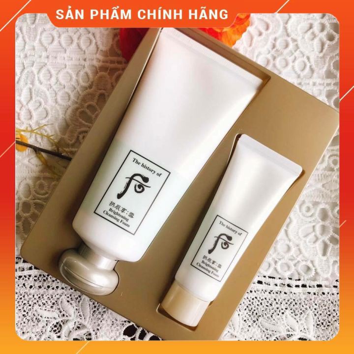 [Chính Hãng] Set Sữa Rửa Mặt Whoo Trắng Brightening Cleansing Foam Dưỡng Trắng Da 220ml