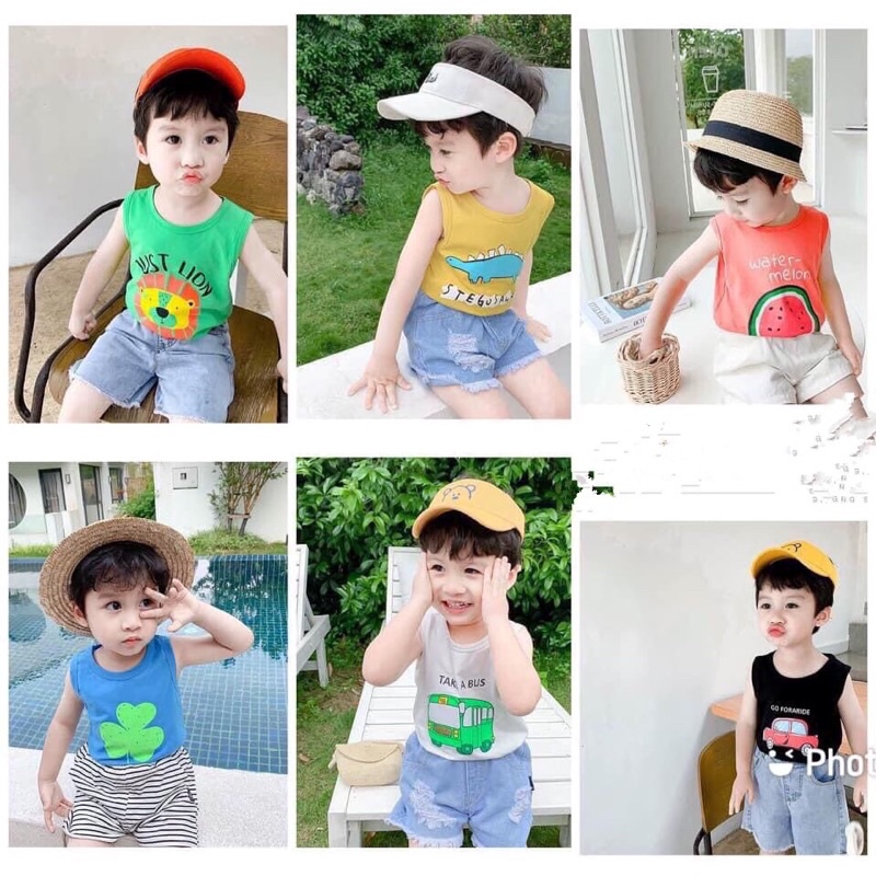 Áo balo bé trai bé gái chất cotton co giãn 4 chiều hàng đẹp in hình nghộ nghĩnh_ Áo cho bé từ 6- 16 kg