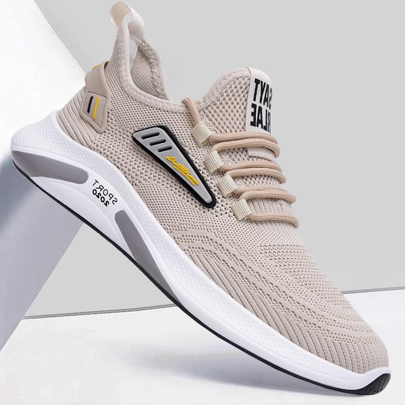 [HCM] Giày Sneaker Nam Sports Vải Dệt Thoáng Khí Đế Cao 3cm