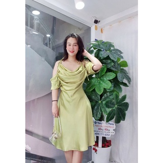 Đầm lụa 2 dây rớt vai 65kg - 95kg