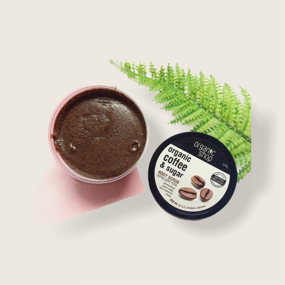 TẾ BÀO CHẾT TOÀN THÂN ORGANIC SHOP - ORGANIC COFFEE & SUGAR BODY SCRUB(250ml)