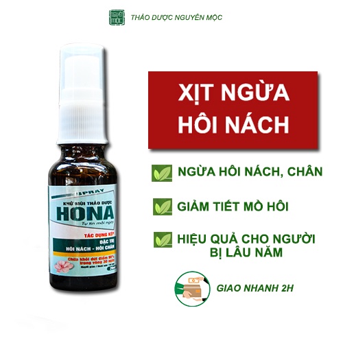 Xịt hôi nách hôi chân thảo dược HoNa hỗ trợ khử mùi cơ thể loại bỏ tác nhân gây mùi giảm mồ hôi