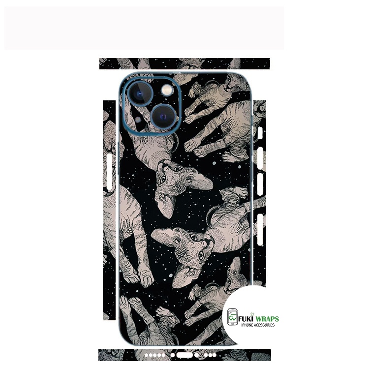 Tấm dán Skin Mặt Sau Mèo Ai Cập FULL VIỀN Dành Cho 13prm , 12prm , 11prm , x , xsm , ip11 , ip12 , ip13 - FukiShop