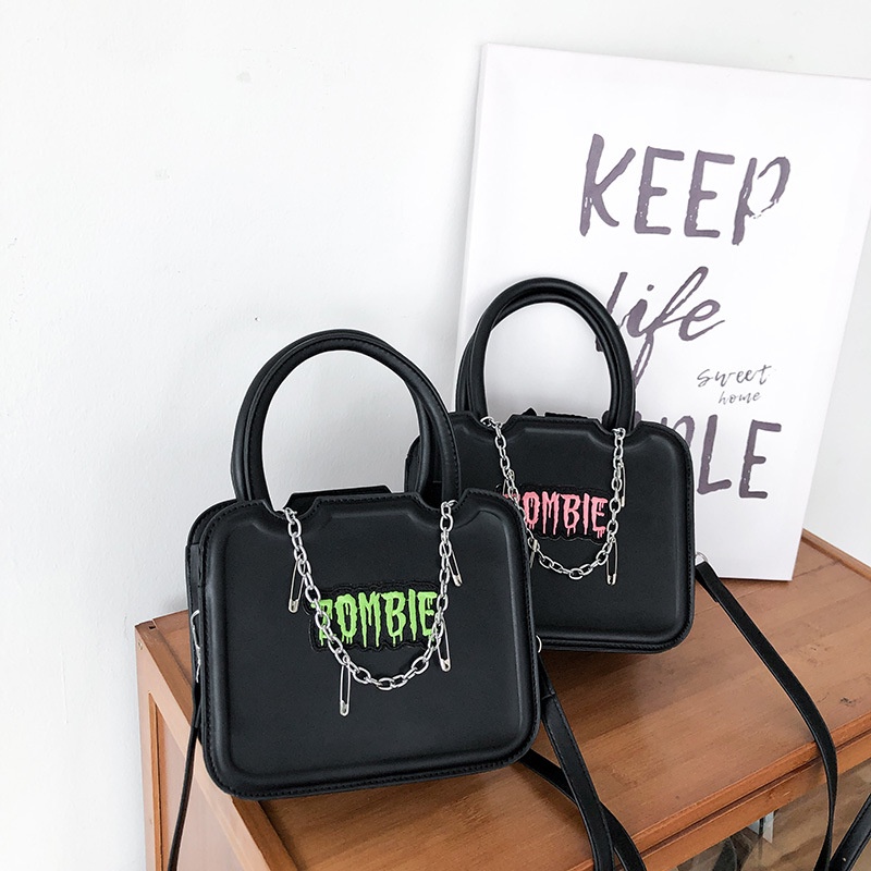 Túi Xách Da pu Phối Dây Xích Thời Trang Vintage Cao Cấp