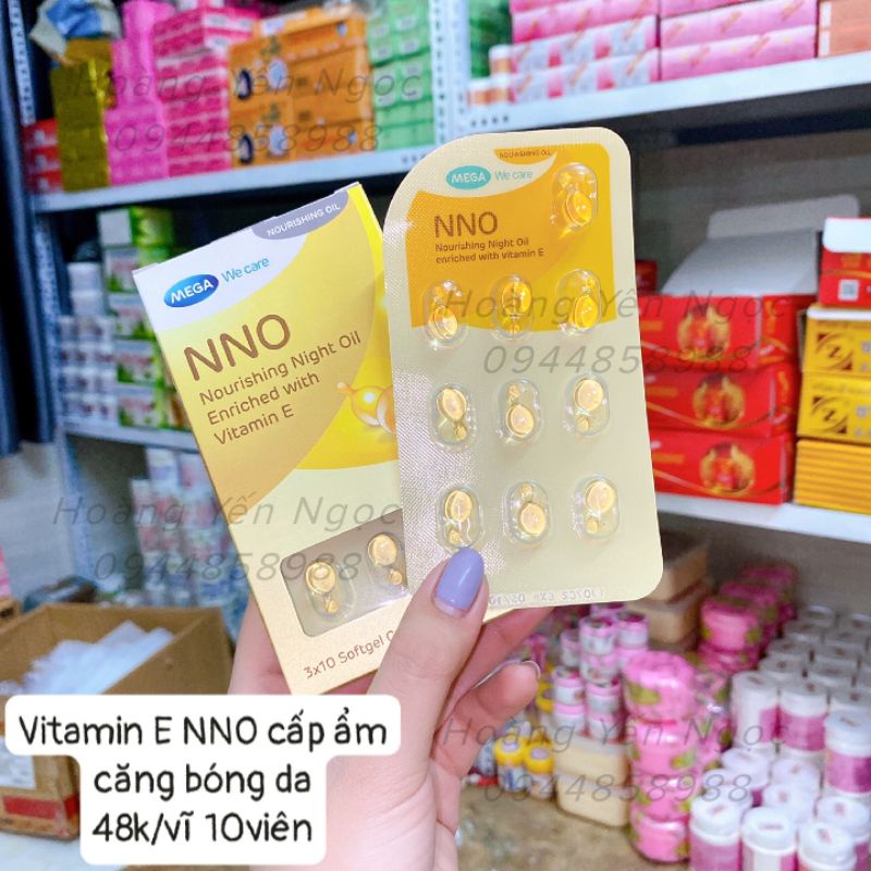 Dẫu dưỡng ẩm căng bóng da Vitamin E NNO (30 viên/hộp)
