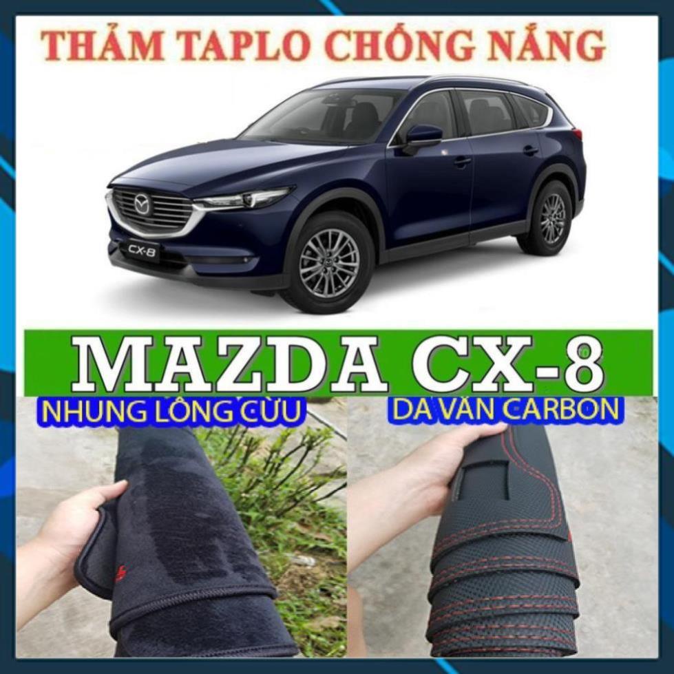 THẢM TAPLO MAZDA CX8 LÓT TAPLO XE HƠI CAO CẤP 3 LỚP CHUẨN CHỐNG TRƯỢT BẢO HÀNH 24 THÁNG DA VÂN CARBON NHUNG LÔNG CỪU