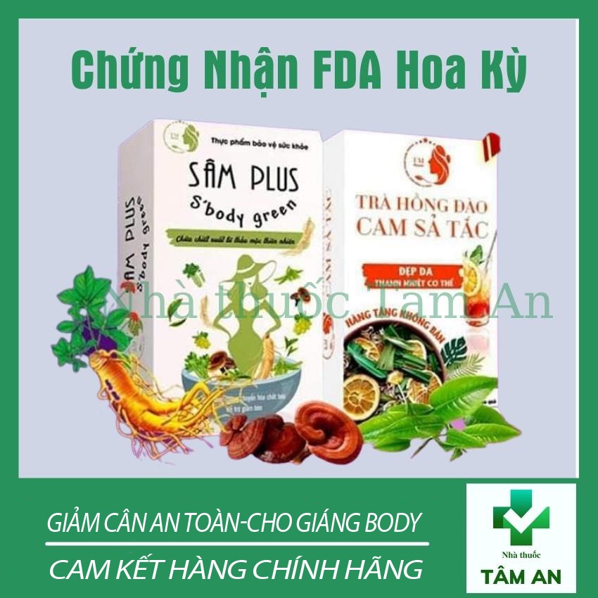 KẸO SÂM PLUS #S’body Green GIẢM CÂN SỐ 1 VN kèm trà hồng đào Giảm Cân An Toàn Hiệu Quả Chứng Nhận FDA Hoa Kỳ
