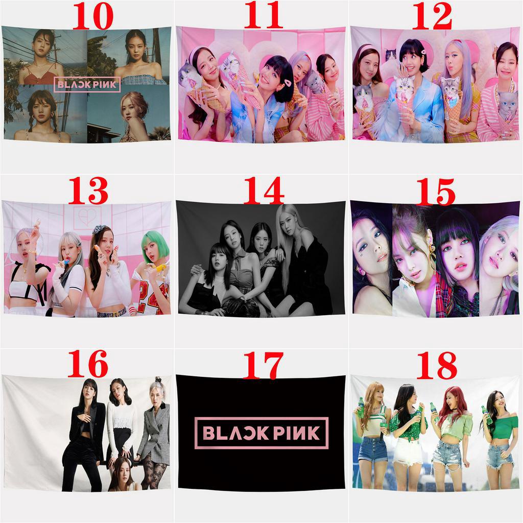 Thảm treo trang trí tường in hình blackpink jennie rose lisa kích thước 93x75cm / 150x100cm