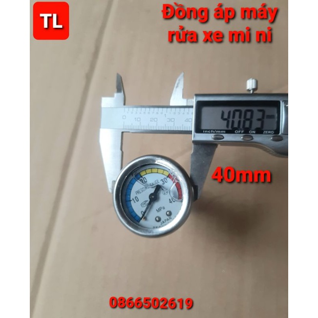 Đồng hồ máy rửa xe mi ni gia đình ren 14.8mm , dài 80mm,rộng 40mm