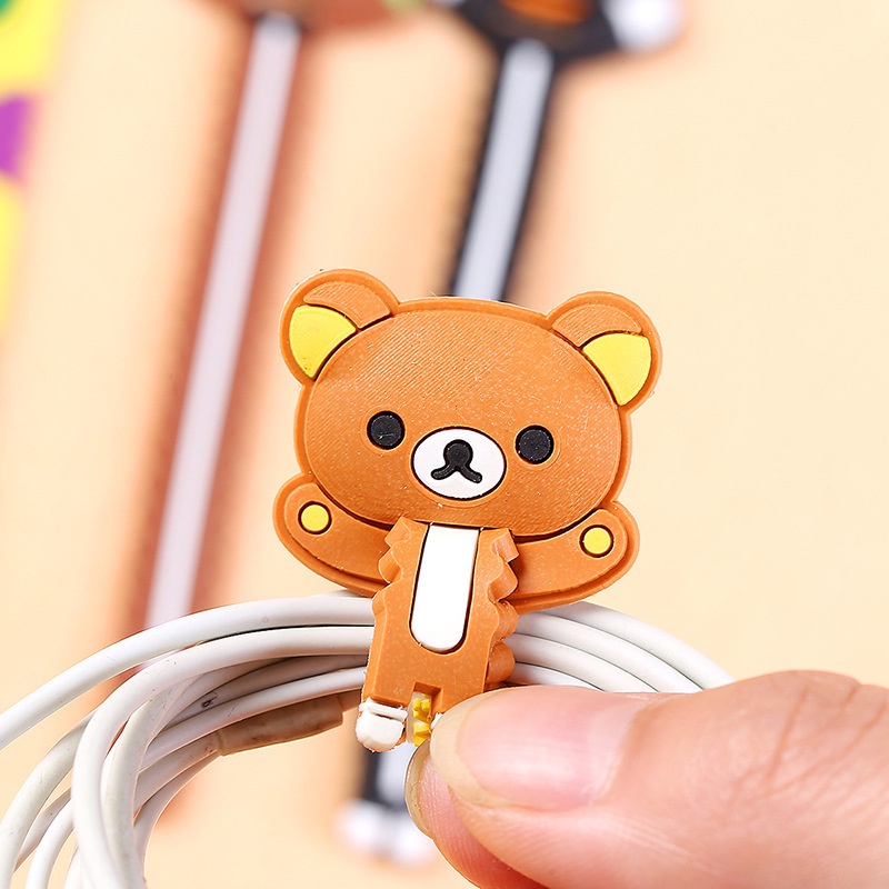 Phụ Kiện Bảo Vệ Dây Cáp Sạc/ Tai Nghe Bằng PVC Kiểu Hoạt Hình Dễ Thương Tiện Dụng