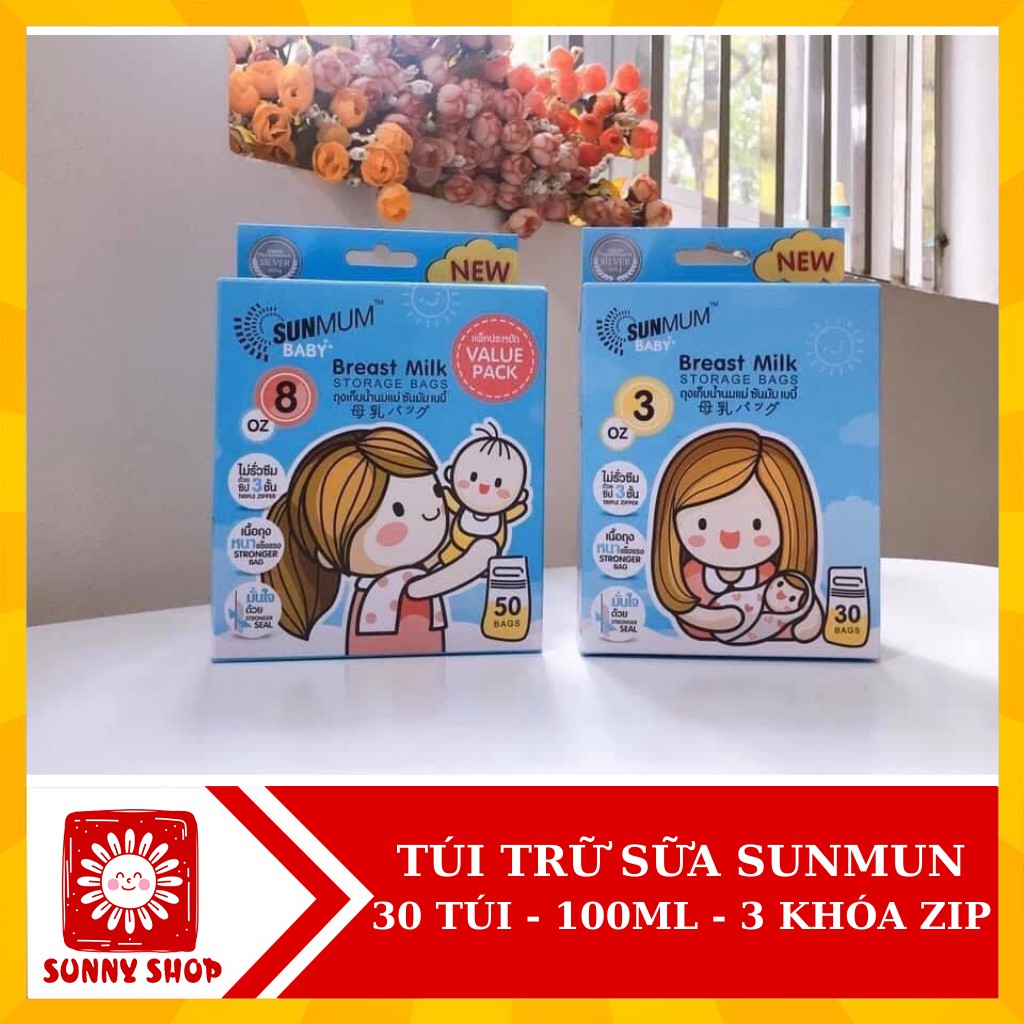 Túi trữ sữa SunMum hộp 30 túi (100ML)