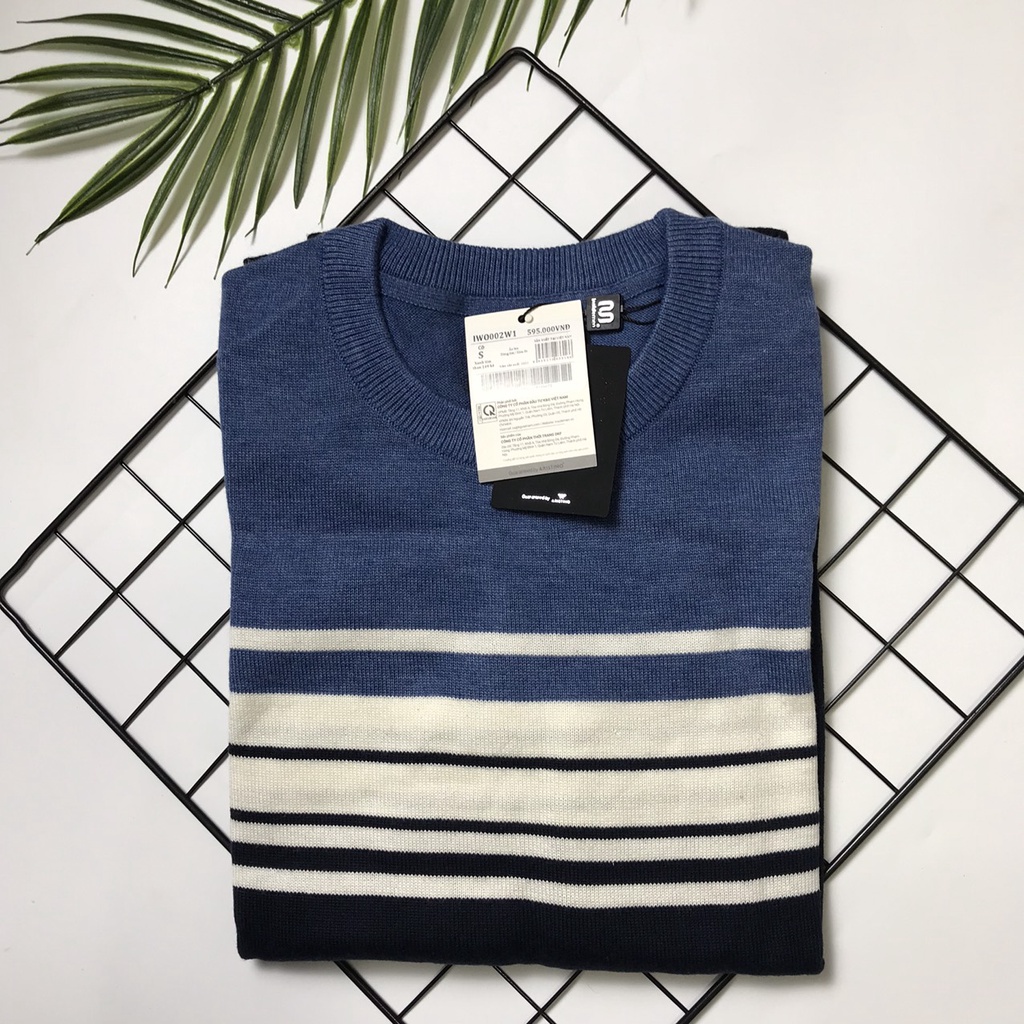Áo len nam Insidemen do aristino sản  xuất cotton mềm mại , họa tiết kẻ ngang 3 màu IWO002W1