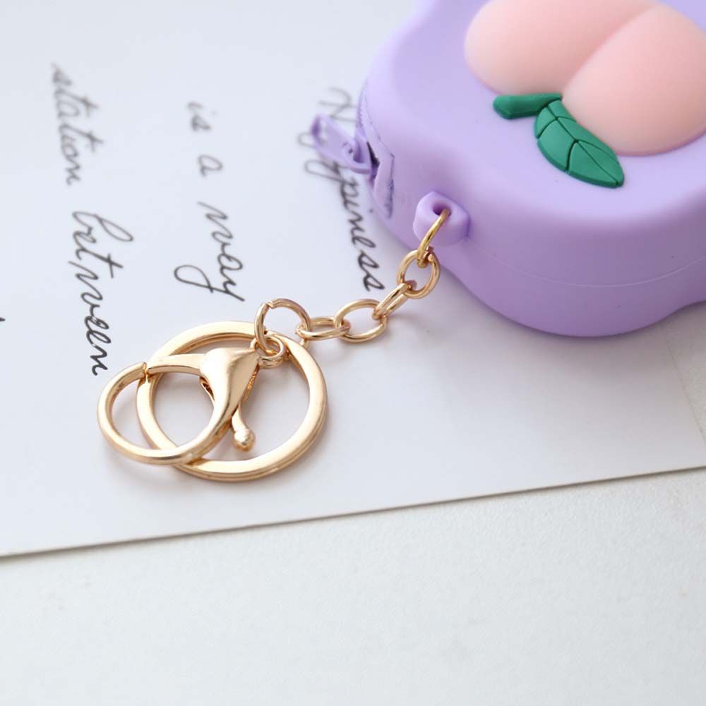 Túi đựng tiền xu/tai nghe mini bằng silicon họa tiết hoạt hình có khóa kéo tiện dụng cho nữ