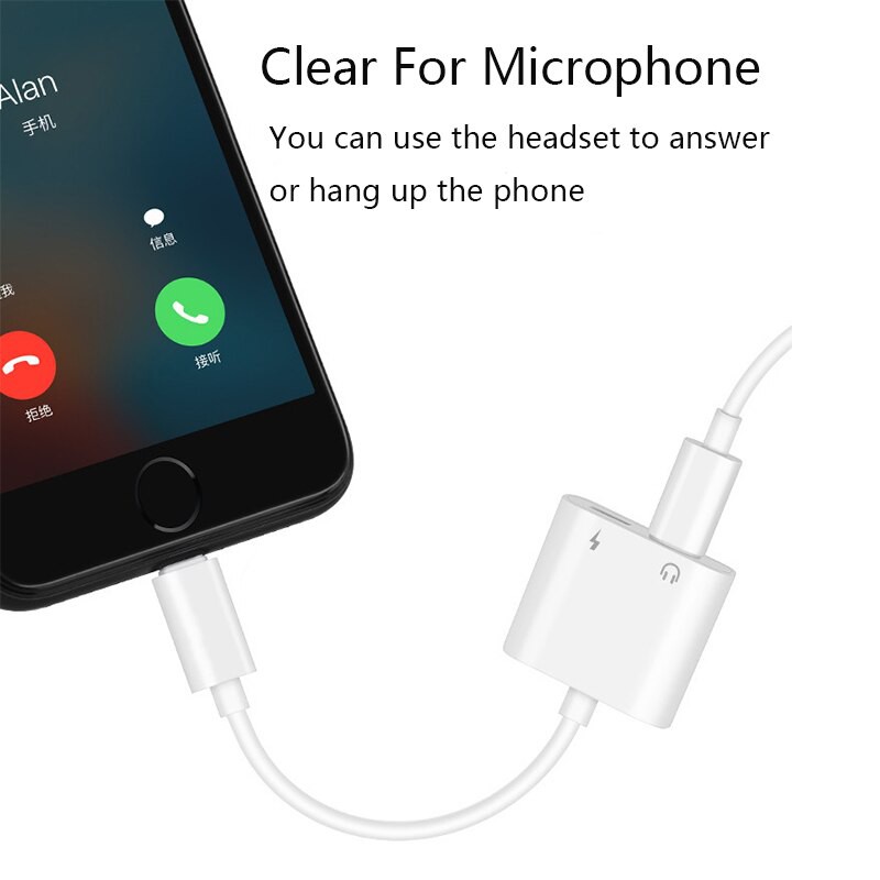 Cáp chuyển đổi 2 trong 1 hỗ trợ sạc và chuôi cắm tai nghe cho iPhone7 8 X