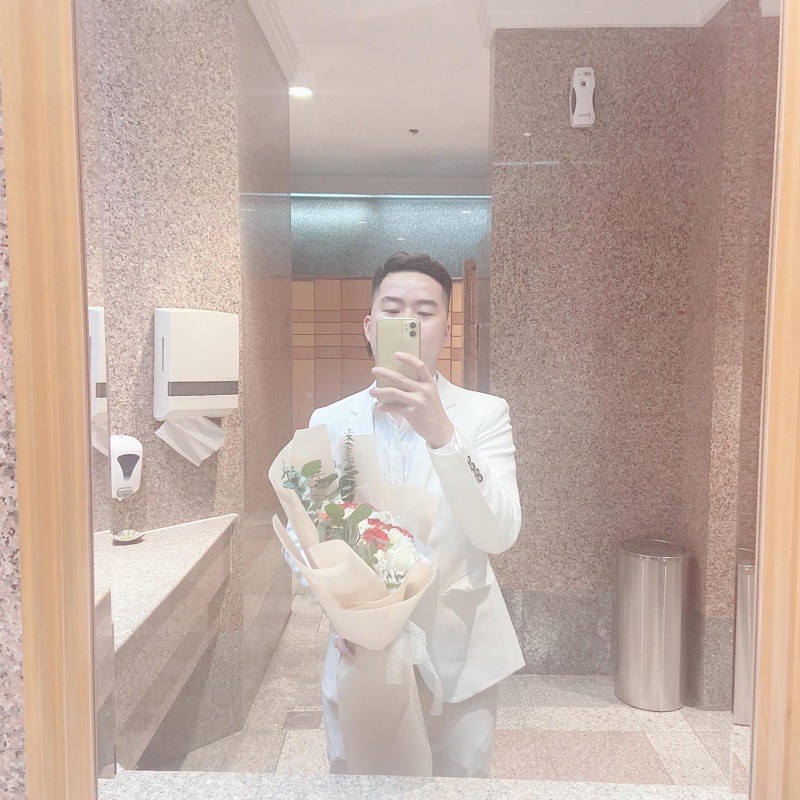 Bộ vest nam,Aó vest nam thời trang ,bộ suit màu trắng cao cấp lịch lãm cho phái mạnh, com lê blaze