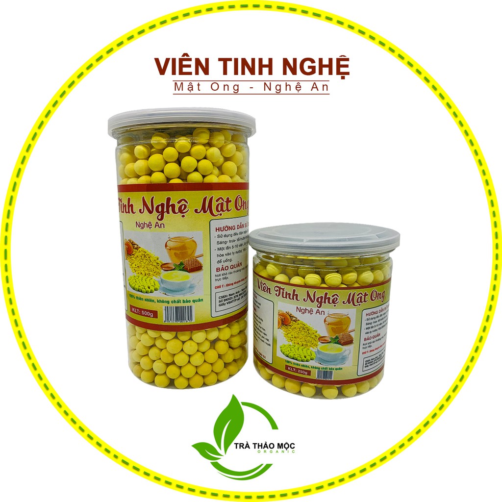 Viên tinh nghệ mật ong 🍯 hộp 250 - 500g 🍯 sản phẩm từ thiên nhiên, Tinh bột nghệ nguyên chất, sữa ong chúa🍯