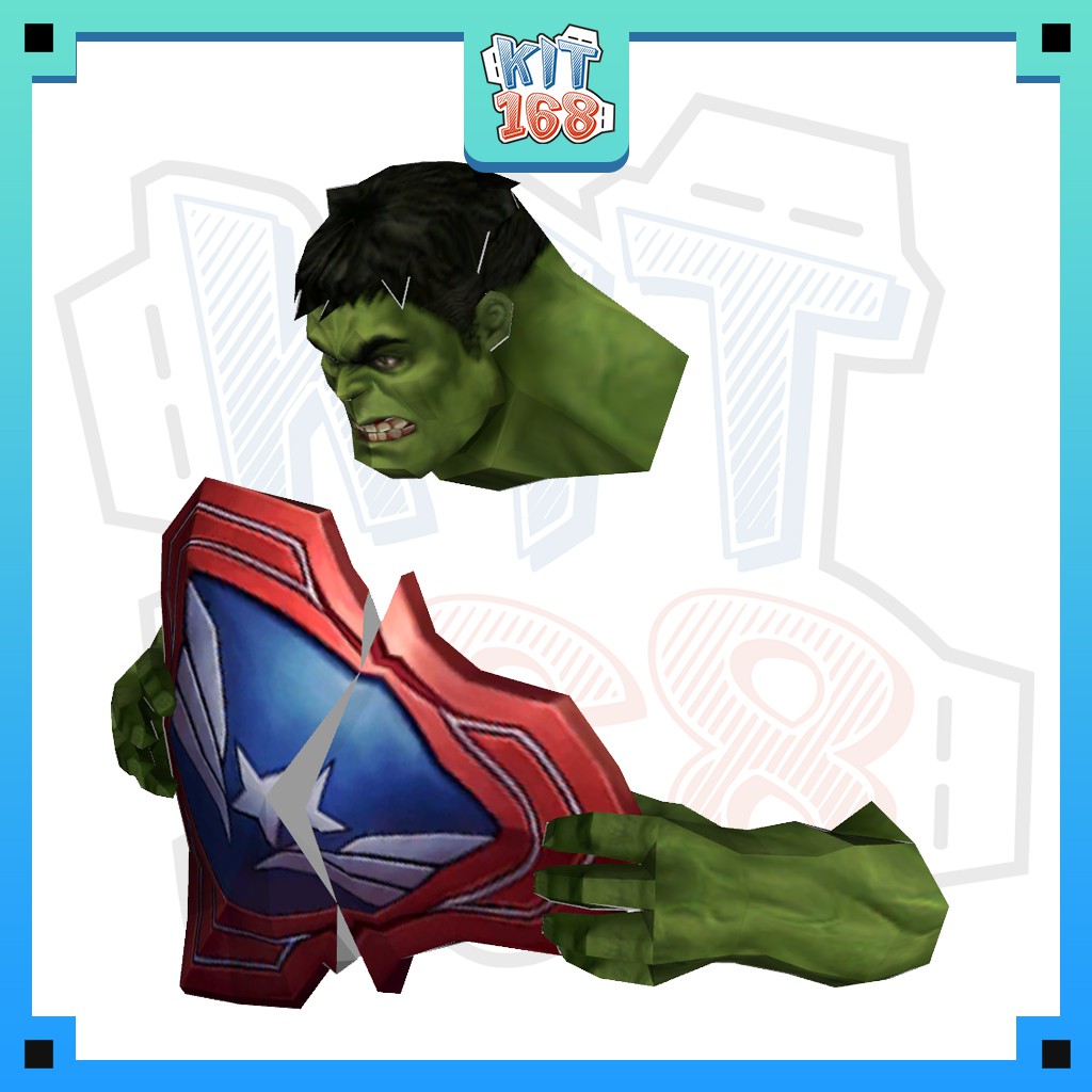 Mô hình giấy Anime Game Marvel Hulk treo tường ver 4