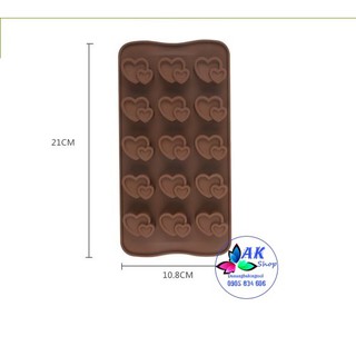KHUÔN SILICON 15 TIM ĐÔI / 2501.002