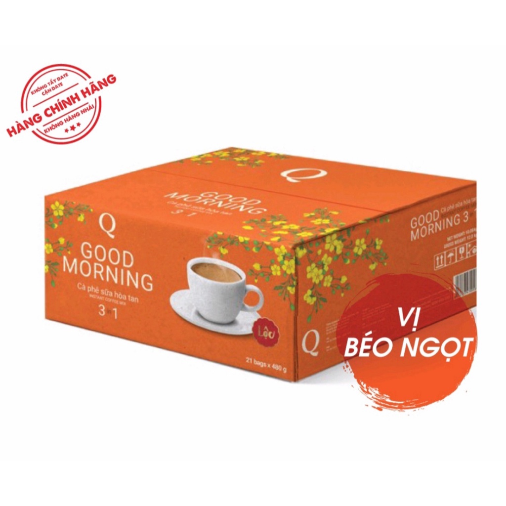 Thùng Cà Phê Trần Quang 3in1 Good Morning mẫu Xuân 480g