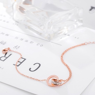 Lắc chân titan nữ la mã lồng đá zircon TT944 O1-310A - CAM KẾT KHÔNG GỈ, KHÔNG BAY MÀU - BẢO HÀNH 12 THÁNG.
