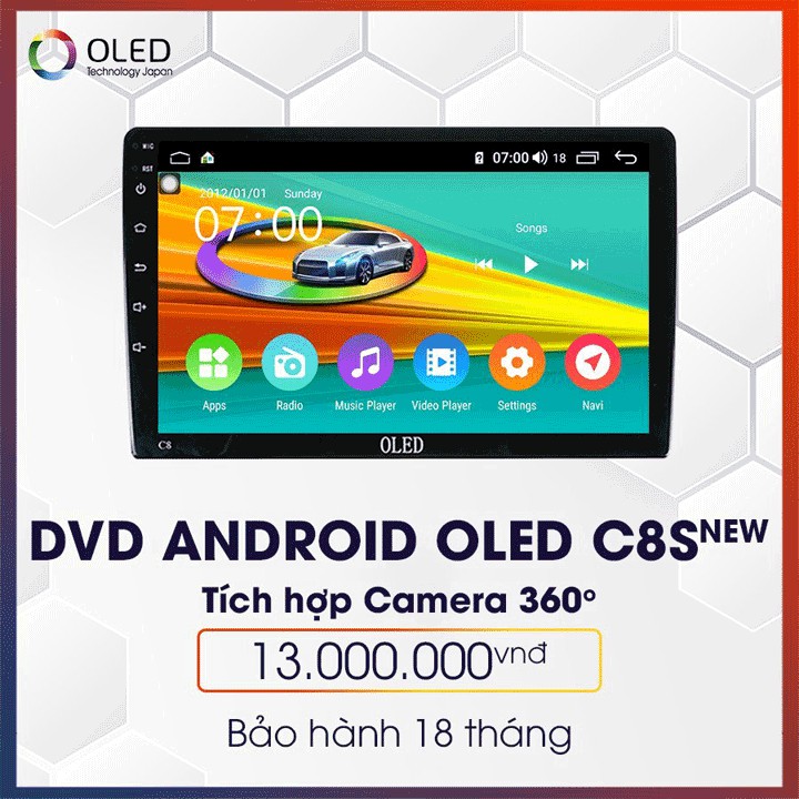 Màn hình DVD Android tích hợp camera 360 Oled C8s new cho xe Vinfast – “Bước ngoặt” công nghệ 5G, màn hình Qled