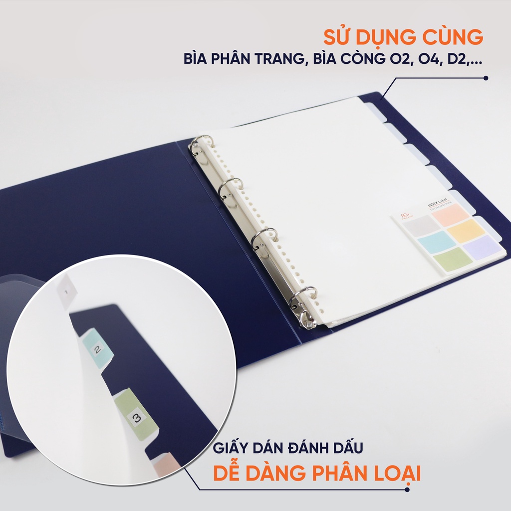 Giấy Dán Phân Trang AO+, Giấy Note Ghi Chú 6 Màu