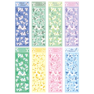Sticker hoa nhiều màu trang trí toploader