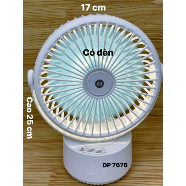 Quạt Sạc Tích Điện Xoay Đảo Gió DP-7676