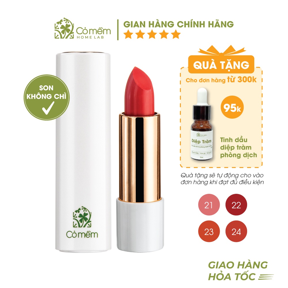 Son Ngọc Không Chì Thiên Nhiên Tông Đất Trendy Cỏ Mềm 3,8g