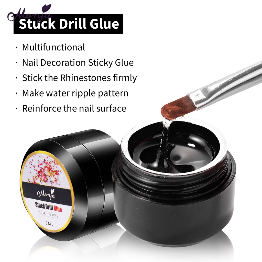 MONJA Bộ phụ kiện đính đá trang trí móng nghệ thuật gồm 3 món
