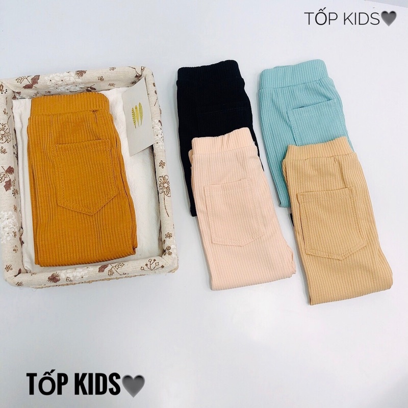 Quần legging len tăm túi sau cho bé trai và gái 6-18kg nhiều màu dễ thương mã QATEQ112