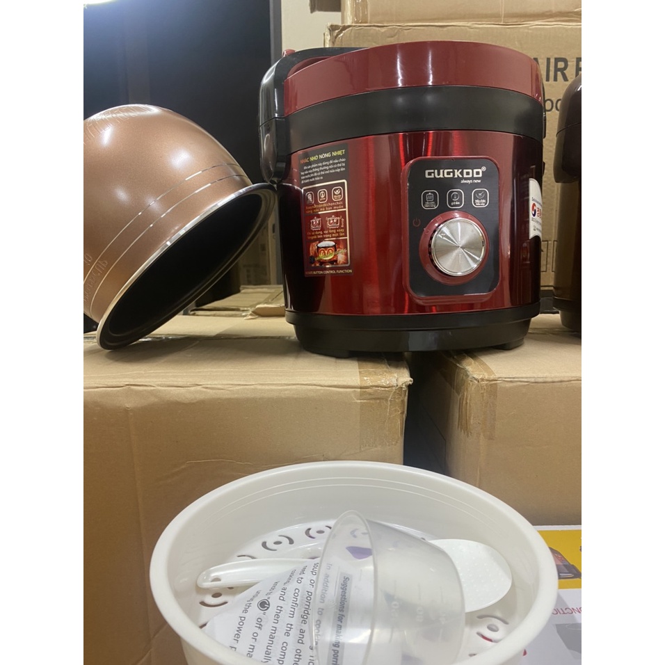 Nồi Cơm Điện 2 Chế Độ Nấu Cơm, Nấu Cháo. Dung Tích 2L CUCKOO GK-507,Lòng Nồi Siêu Dày, Bảo Hành 12 Tháng, Tặng Kèm Vỉ Hấ