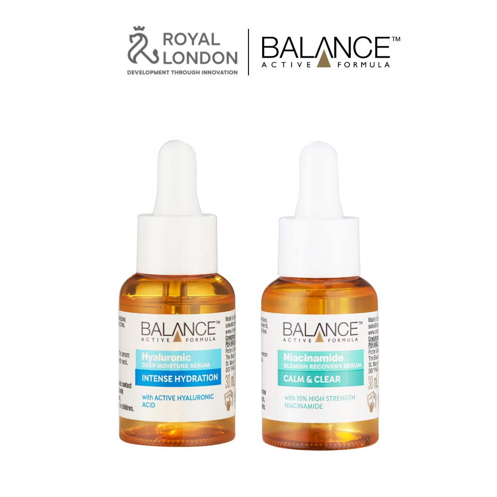 Combo serum phục hồi, làm dịu và cấp ẩm da Balance Niacinamide và Hyaluronic 30ml/chai