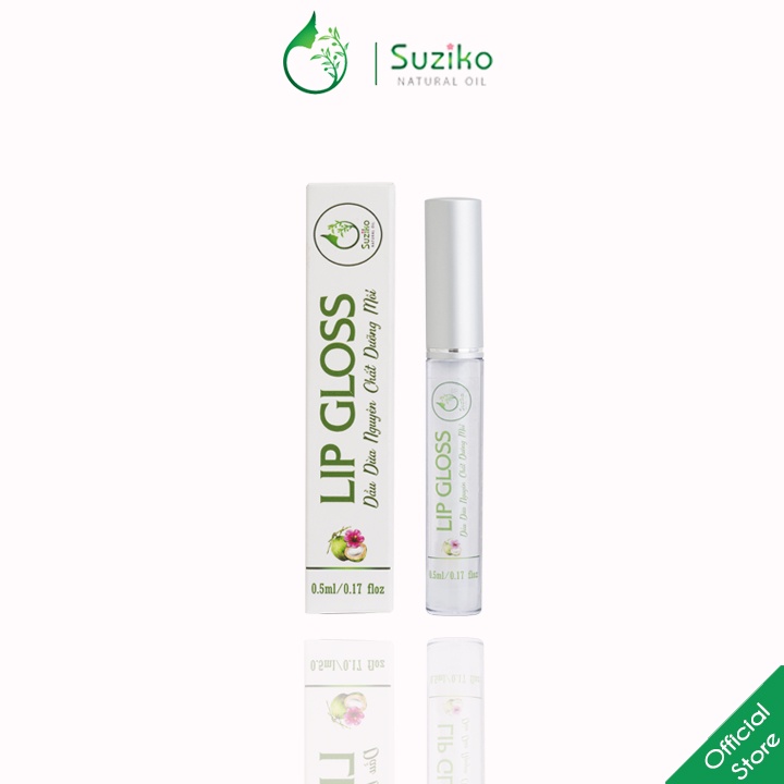 Lip Gloss dầu olive nguyên chất Suziko dưỡng môi ẩm mịn tươi hồng |5ml