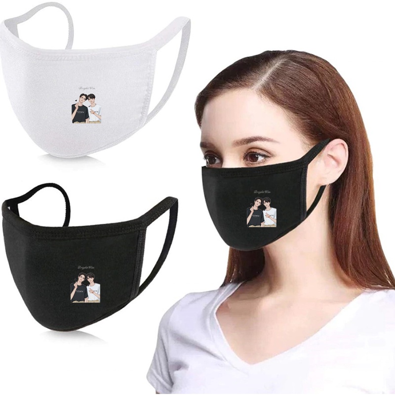 Khẩu trang in hình BRIGHTWIN 2gether BL Thái Lan anime chibi chống bụi