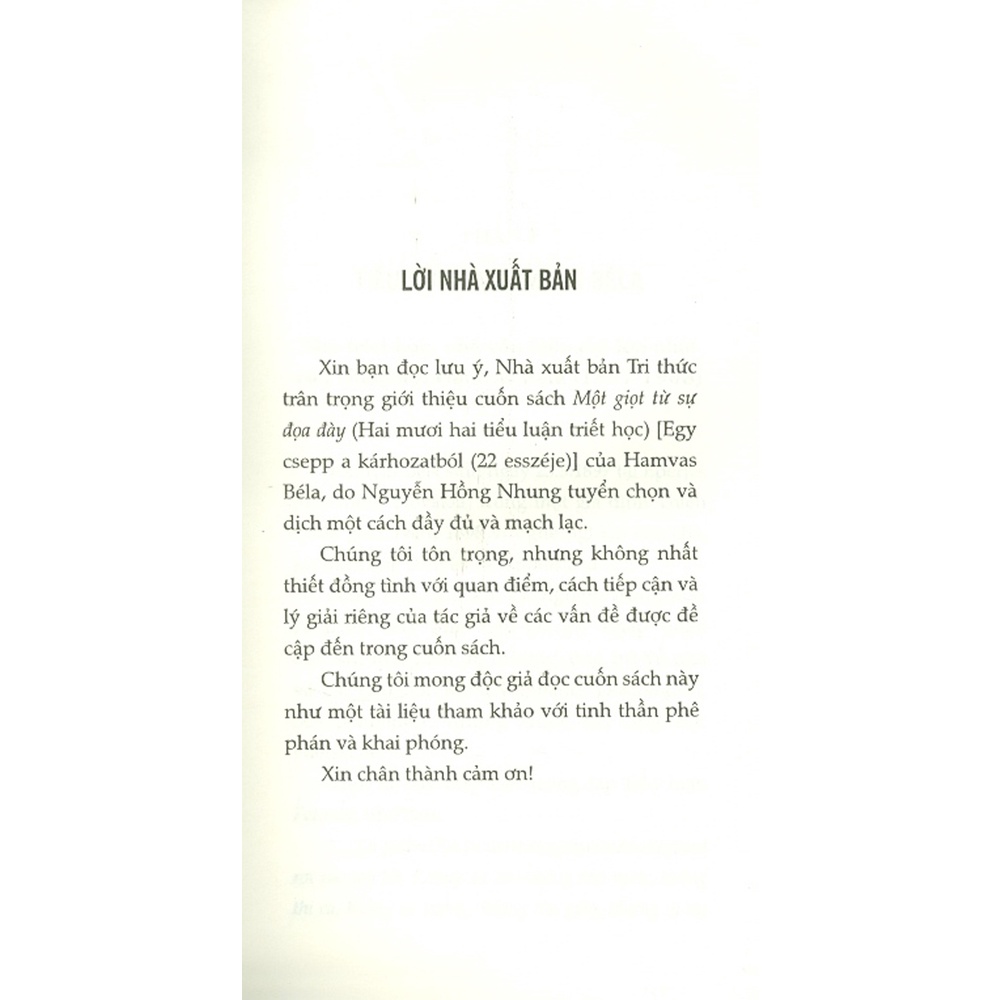 Sách - Một Giọt Từ Sự Đọa Đày (Hai Mươi Hai Tiểu Luận Triết Học)