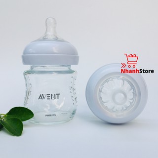 Bình sữa thủy tinh Avent Natural 120ml (núm số 1, trẻ 0 tháng+)