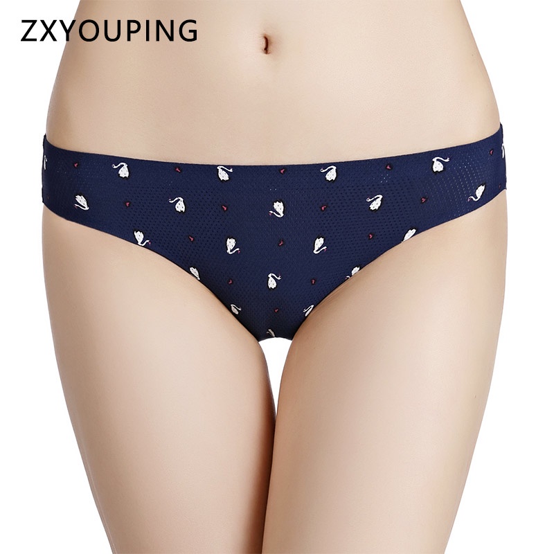 Quần Lót Lụa Lạnh Không Đường May Lưng Thấp Quyến Rũ Có 17 Màu Cho Nữ