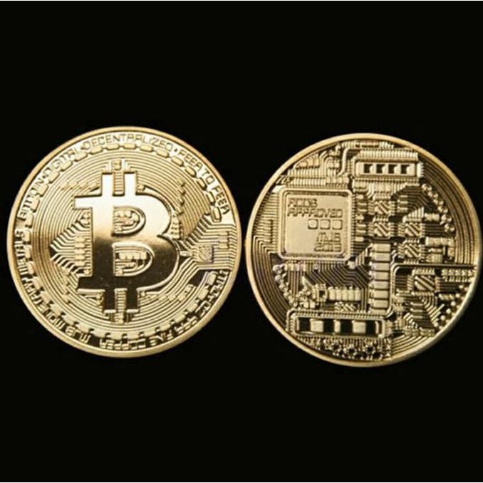 Đồng Xu Bitcoin Mạ Vàng