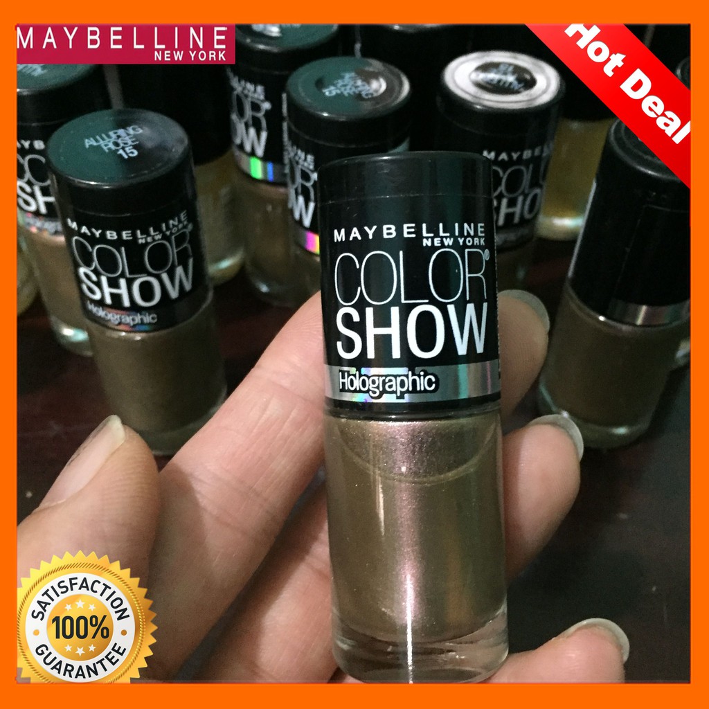 SƠN MÓNG TAY CHÍNH HÃNG MAYBELLINE COLOR SHOW HOLOGRAPHIC NAIL LACQUER #15 ALLURING ROSE