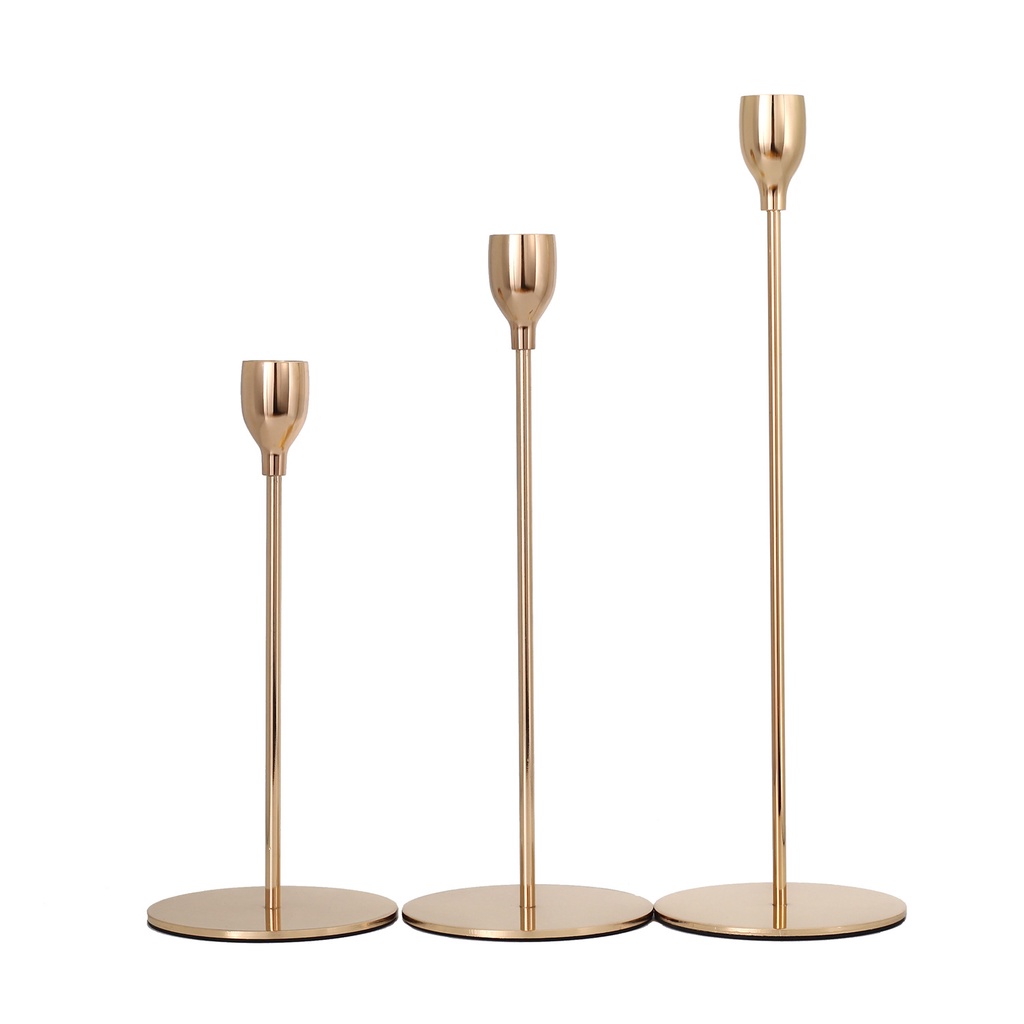 Chân nến kim loại mạ vàng để bàn tiệc ,decor nhà hàng khách sạn